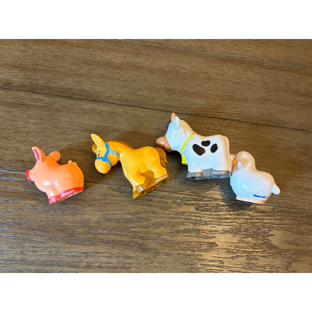 Fisher Price Little People Farm Animals Toddler OS 4pc Set Cow Pig Horse Sheep - Picture 6 of 8